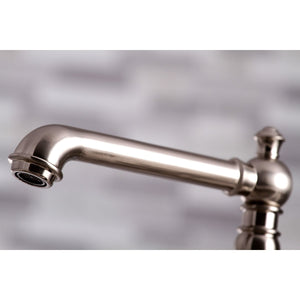 English Country KS7278PXBS Two-Handle 4-Hole Deck Mount Bridge Kitchen Faucet with Side Sprayer, Brushed Nickel