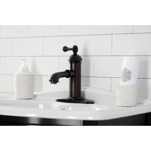 Paris KS7415BL Single-Handle 1-Hole Deck Mount Bathroom Faucet with Brass Pop-Up, Oil Rubbed Bronze