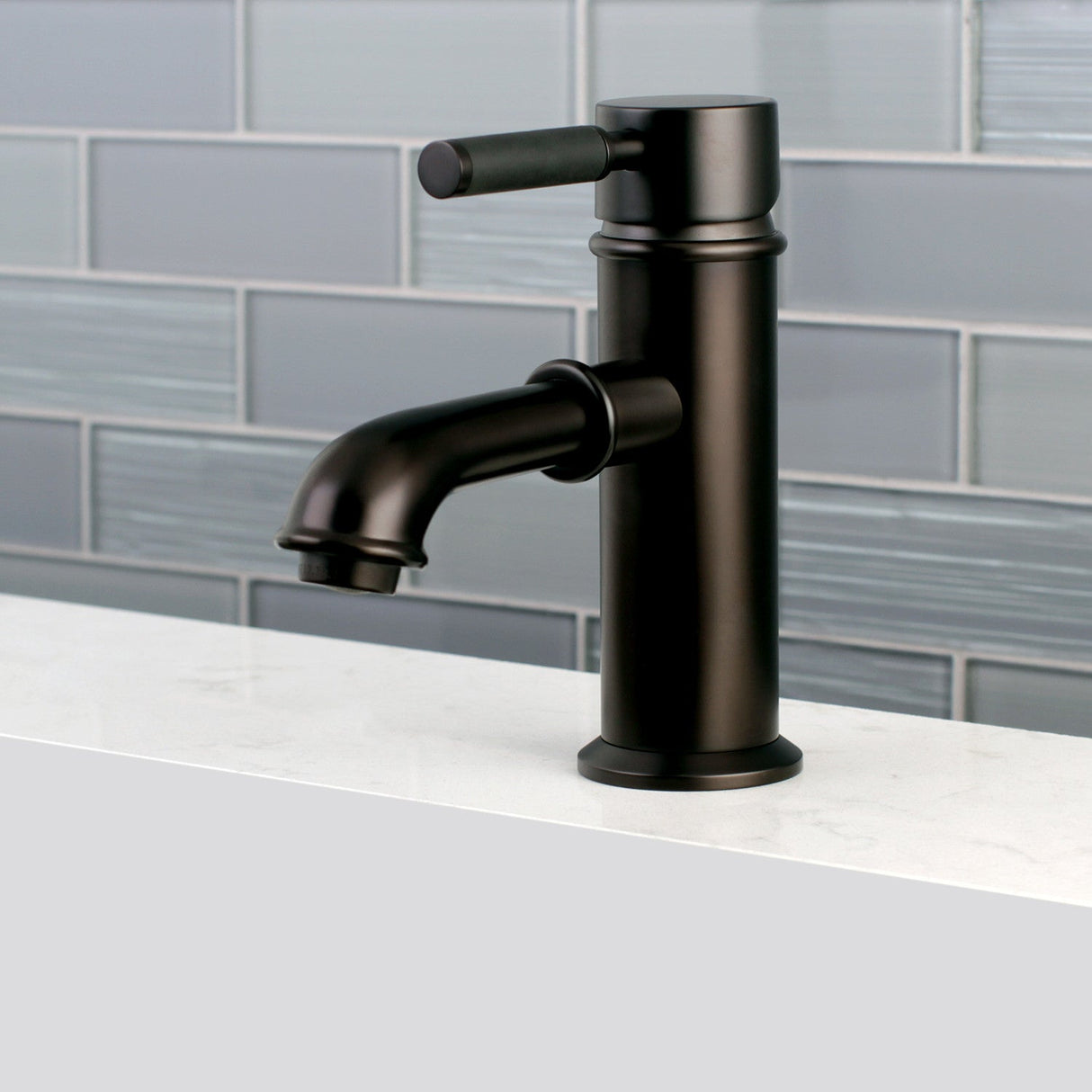 Kaiser KS7415DKL Single-Handle 1-Hole Deck Mount Bathroom Faucet with Brass Pop-Up, Oil Rubbed Bronze