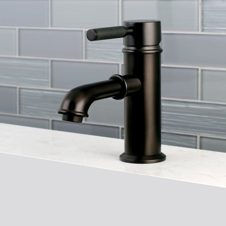 Kaiser KS7415DKL Single-Handle 1-Hole Deck Mount Bathroom Faucet with Brass Pop-Up, Oil Rubbed Bronze