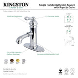 American Classic KS7417ACL Single-Handle 1-Hole Deck Mount Bathroom Faucet with Brass Pop-Up, Brushed Brass