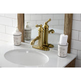 American Classic KS7417ACL Single-Handle 1-Hole Deck Mount Bathroom Faucet with Brass Pop-Up, Brushed Brass