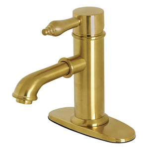 Paris KS7417AL Single-Handle 1-Hole Deck Mount Bathroom Faucet with Brass Pop-Up, Brushed Brass