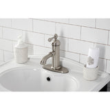 Paris KS7418BL Single-Handle 1-Hole Deck Mount Bathroom Faucet with Brass Pop-Up, Brushed Nickel