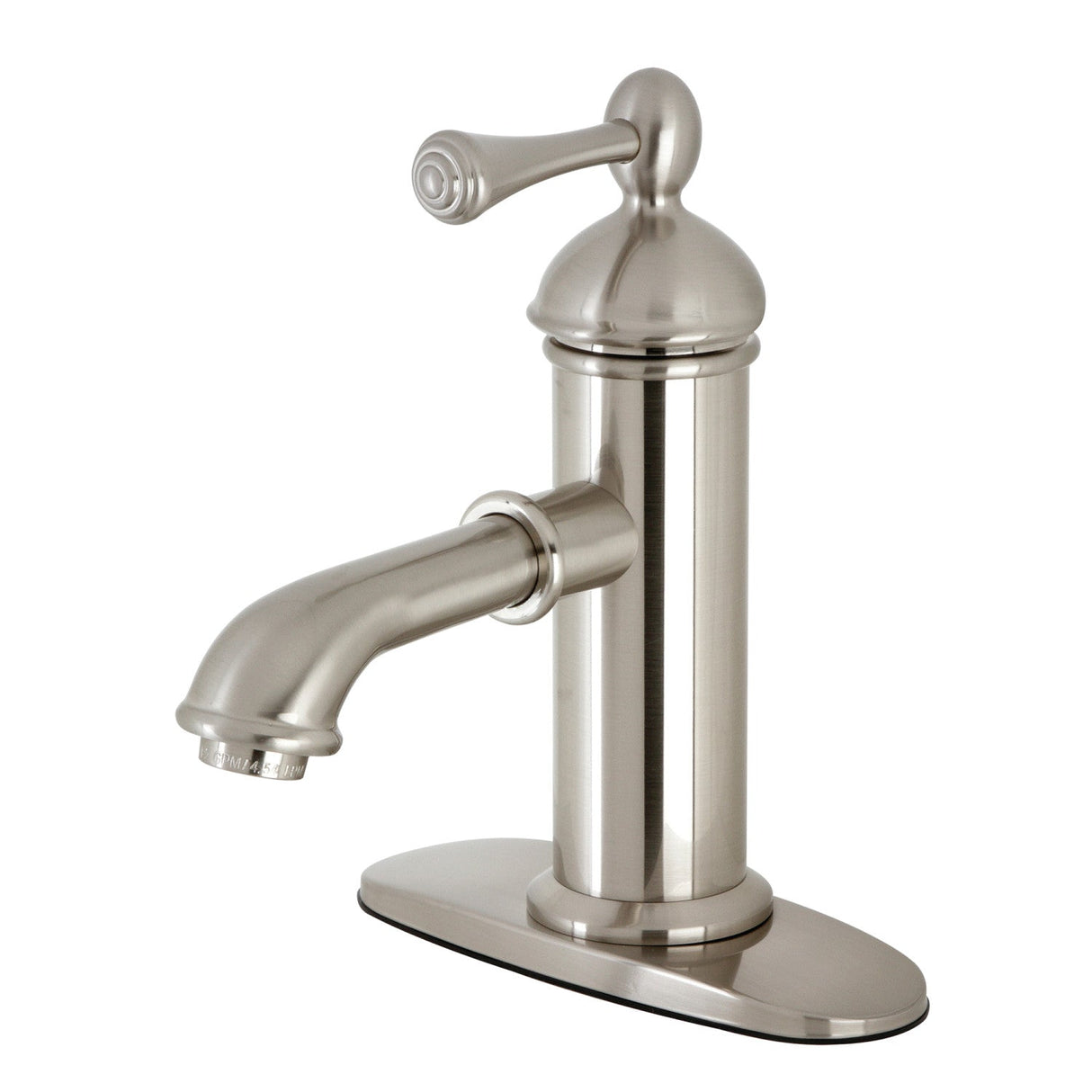 Paris KS7418BL Single-Handle 1-Hole Deck Mount Bathroom Faucet with Brass Pop-Up, Brushed Nickel
