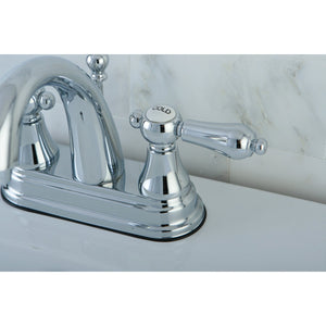 Heirloom KS7611BAL Two-Handle 3-Hole Deck Mount 4" Centerset Bathroom Faucet with Brass Pop-Up, Polished Chrome