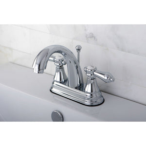 Heirloom KS7611BAL Two-Handle 3-Hole Deck Mount 4" Centerset Bathroom Faucet with Brass Pop-Up, Polished Chrome