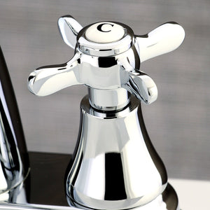 Essex KS7611BEX Two-Handle 3-Hole Deck Mount 4" Centerset Bathroom Faucet with Brass Pop-Up, Polished Chrome