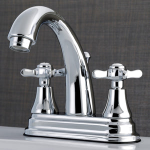 Essex KS7611BEX Two-Handle 3-Hole Deck Mount 4" Centerset Bathroom Faucet with Brass Pop-Up, Polished Chrome