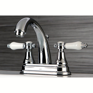 Bel-Air KS7611BPL Two-Handle 3-Hole Deck Mount 4" Centerset Bathroom Faucet with Brass Pop-Up, Polished Chrome