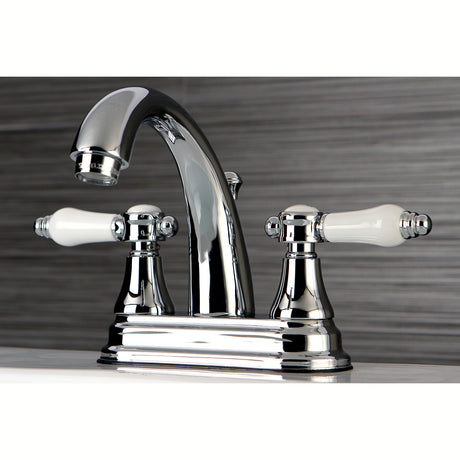 Bel-Air KS7611BPL Two-Handle 3-Hole Deck Mount 4" Centerset Bathroom Faucet with Brass Pop-Up, Polished Chrome