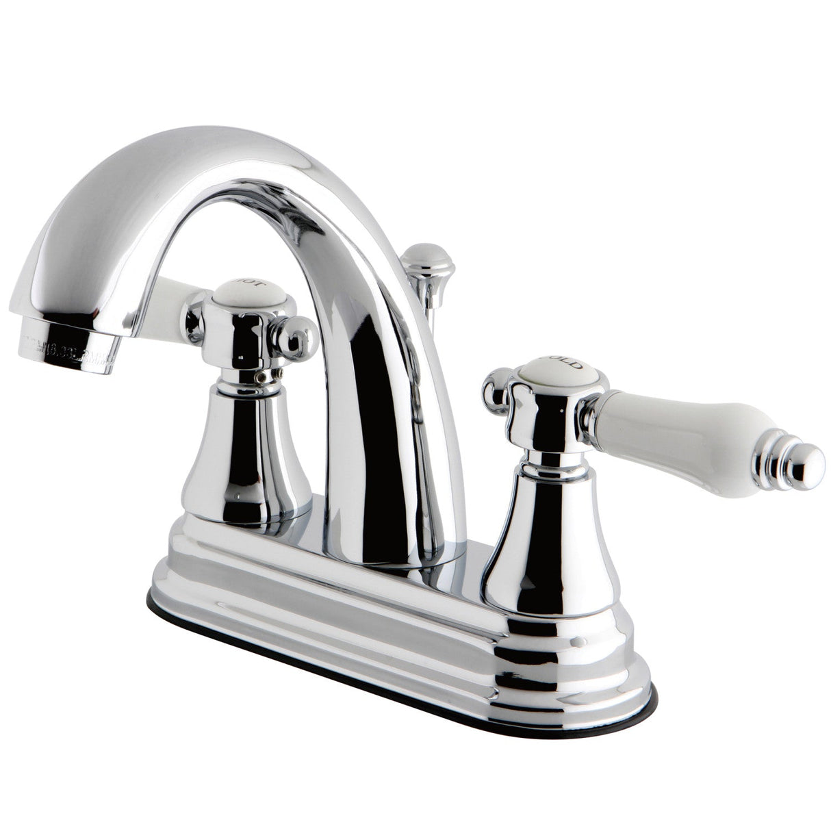Bel-Air KS7611BPL Two-Handle 3-Hole Deck Mount 4" Centerset Bathroom Faucet with Brass Pop-Up, Polished Chrome