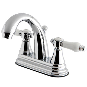 Bel-Air KS7611BPL Two-Handle 3-Hole Deck Mount 4" Centerset Bathroom Faucet with Brass Pop-Up, Polished Chrome