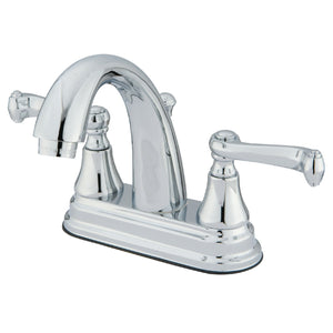 English Vintage KS7611FL Two-Handle 3-Hole Deck Mount 4" Centerset Bathroom Faucet with Brass Pop-Up, Polished Chrome