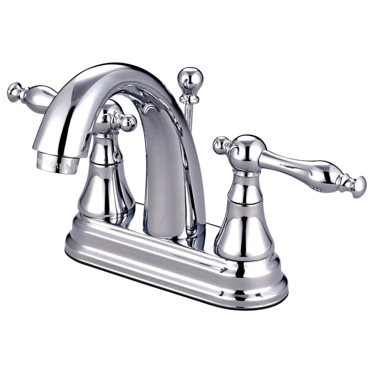 Normandy KS7611NL Two-Handle 3-Hole Deck Mount 4" Centerset Bathroom Faucet with Brass Pop-Up, Polished Chrome