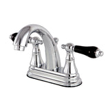 Duchess KS7611PKL Two-Handle 3-Hole Deck Mount 4" Centerset Bathroom Faucet with Brass Pop-Up, Polished Chrome