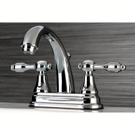 Tudor KS7611TAL Two-Handle 3-Hole Deck Mount 4" Centerset Bathroom Faucet with Brass Pop-Up, Polished Chrome