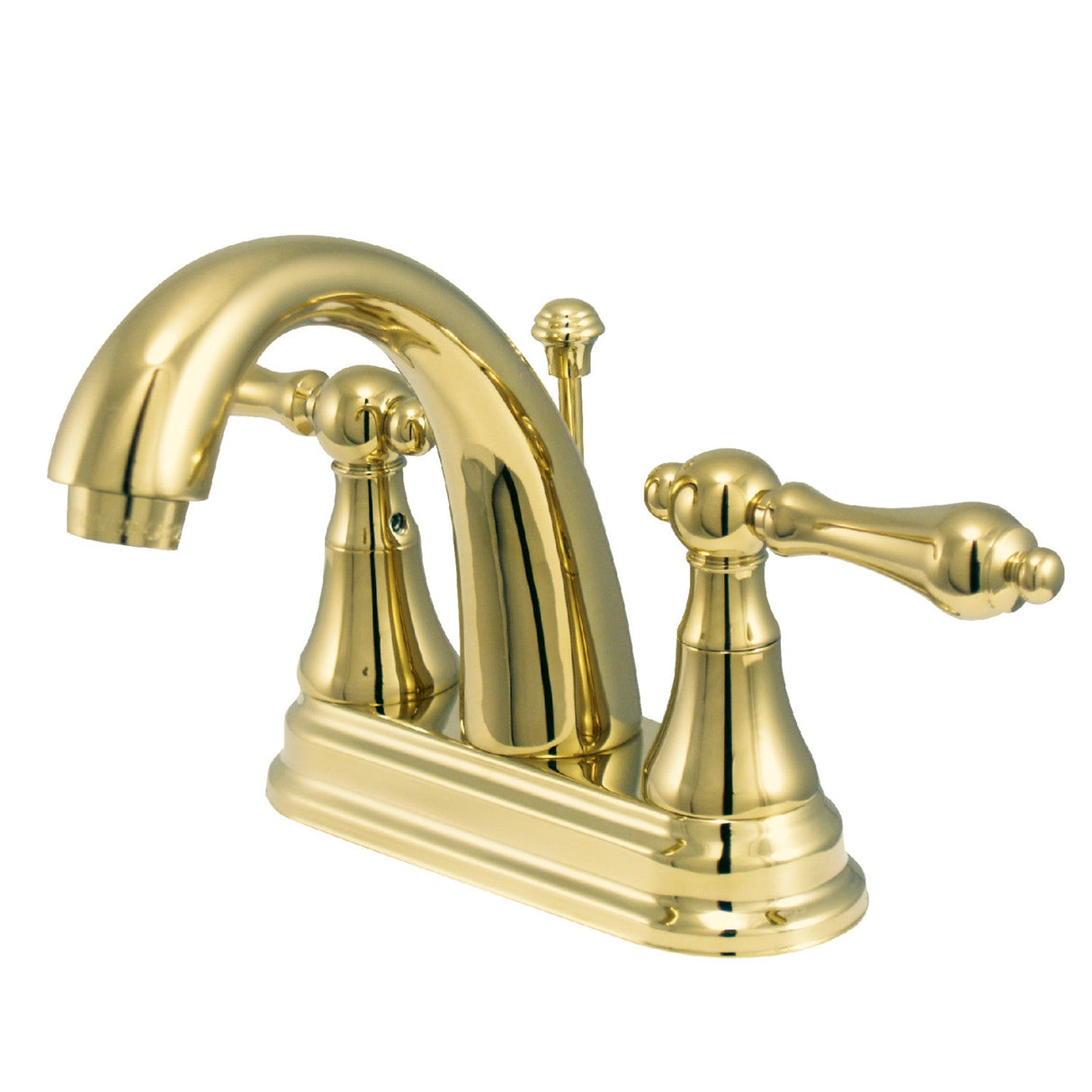 English Vintage KS7612AL Two-Handle 3-Hole Deck Mount 4" Centerset Bathroom Faucet with Brass Pop-Up, Polished Brass