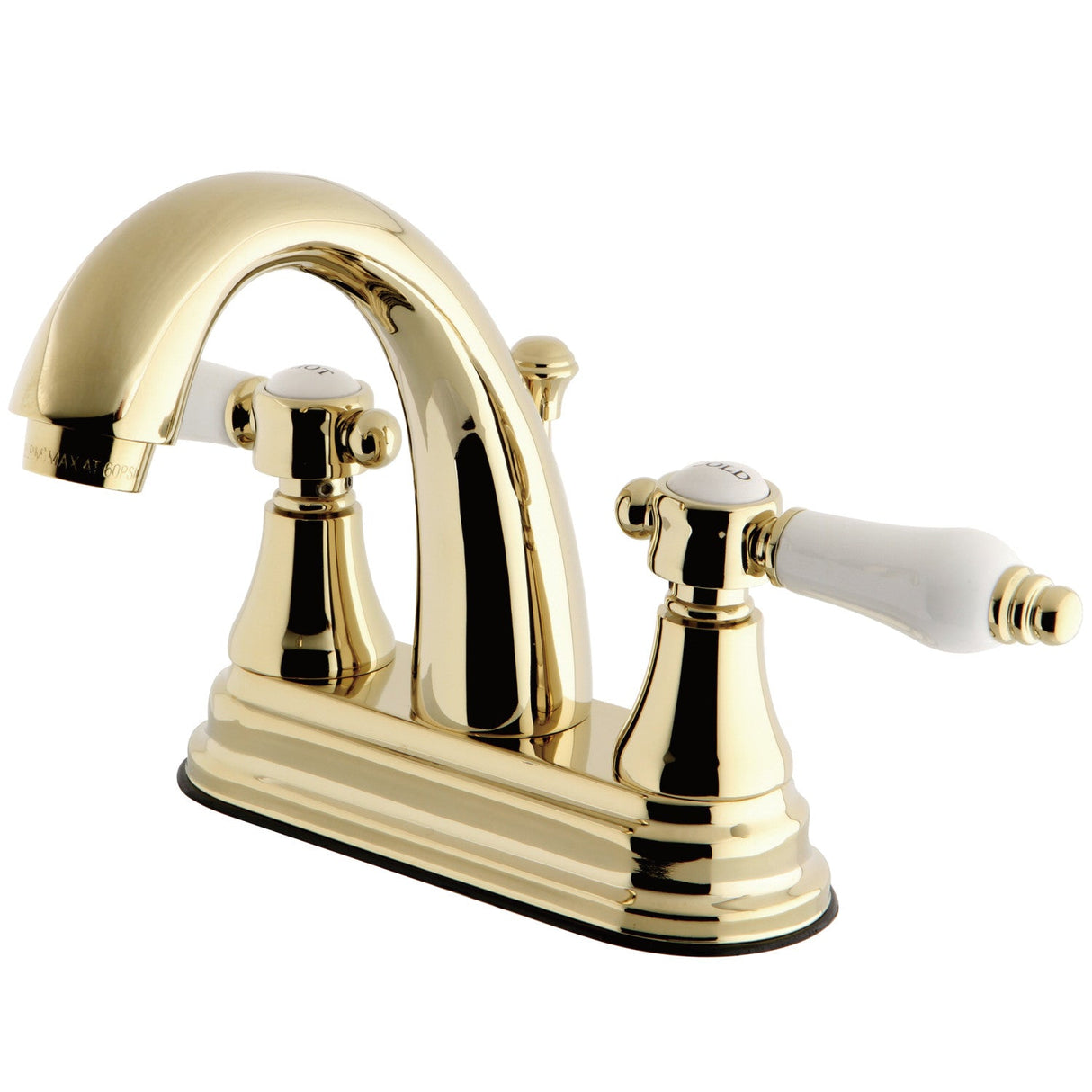 Bel-Air KS7612BPL Two-Handle 3-Hole Deck Mount 4" Centerset Bathroom Faucet with Brass Pop-Up, Polished Brass