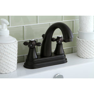English Vintage KS7615AX Two-Handle 3-Hole Deck Mount 4" Centerset Bathroom Faucet with Brass Pop-Up, Oil Rubbed Bronze