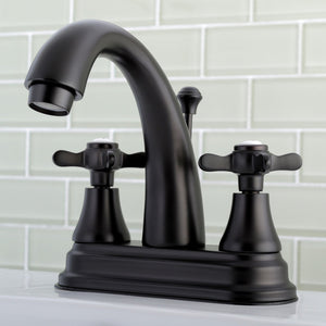 Essex KS7615BEX Two-Handle 3-Hole Deck Mount 4" Centerset Bathroom Faucet with Brass Pop-Up, Oil Rubbed Bronze