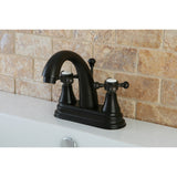 English Vintage KS7615BX Two-Handle 3-Hole Deck Mount 4" Centerset Bathroom Faucet with Brass Pop-Up, Oil Rubbed Bronze