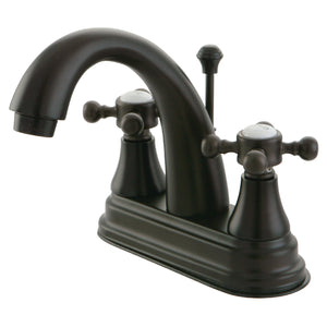 English Vintage KS7615BX Two-Handle 3-Hole Deck Mount 4" Centerset Bathroom Faucet with Brass Pop-Up, Oil Rubbed Bronze