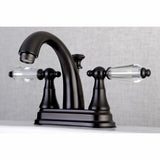 Wilshire KS7615WLL Two-Handle 3-Hole Deck Mount 4" Centerset Bathroom Faucet with Brass Pop-Up, Oil Rubbed Bronze