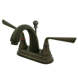 Silver Sage KS7615ZL Two-Handle 3-Hole Deck Mount 4" Centerset Bathroom Faucet with Brass Pop-Up, Oil Rubbed Bronze