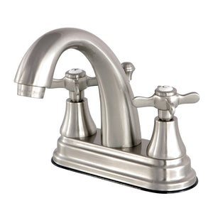 Essex KS7618BEX Two-Handle 3-Hole Deck Mount 4" Centerset Bathroom Faucet with Brass Pop-Up, Brushed Nickel
