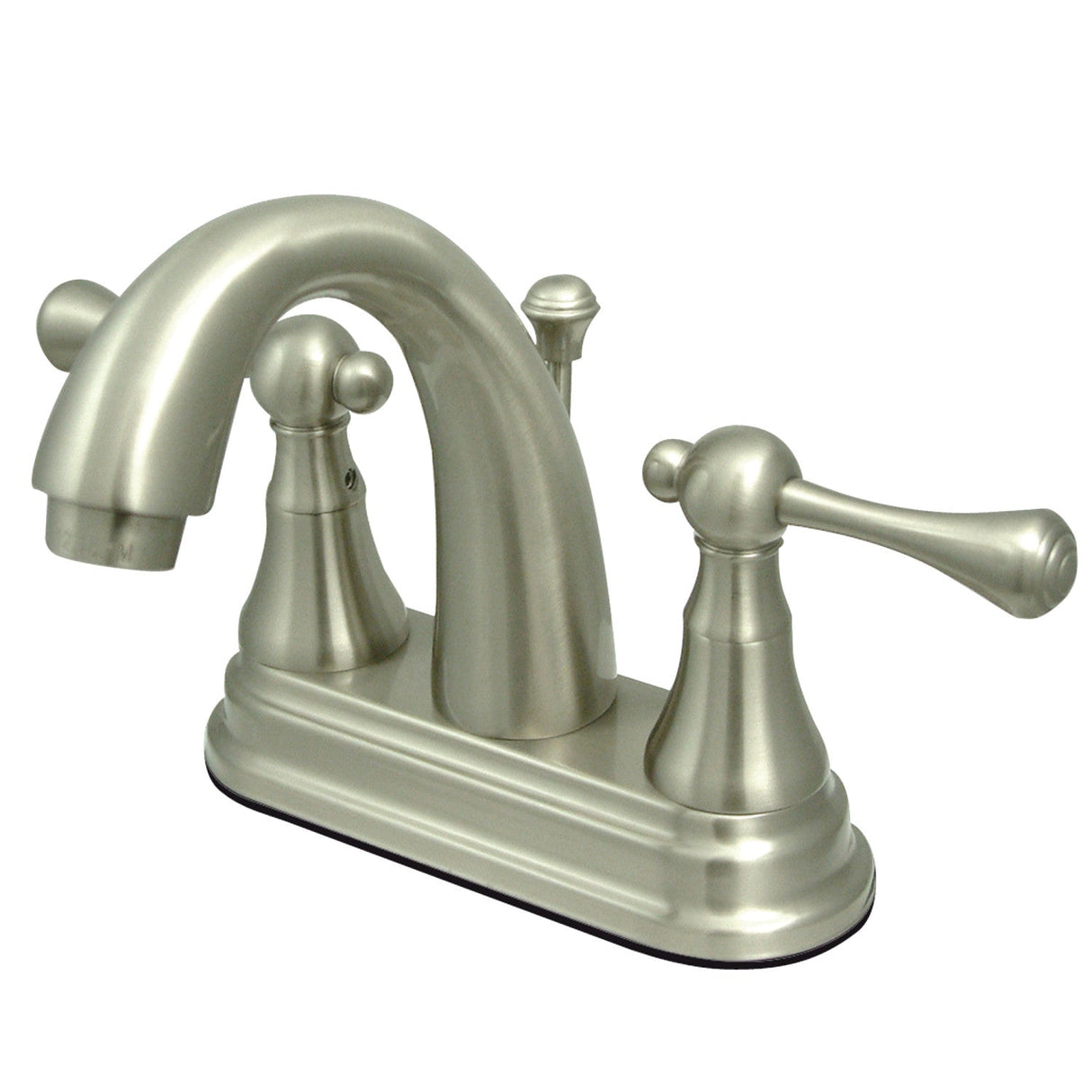 English Vintage KS7618BL Two-Handle 3-Hole Deck Mount 4" Centerset Bathroom Faucet with Brass Pop-Up, Brushed Nickel