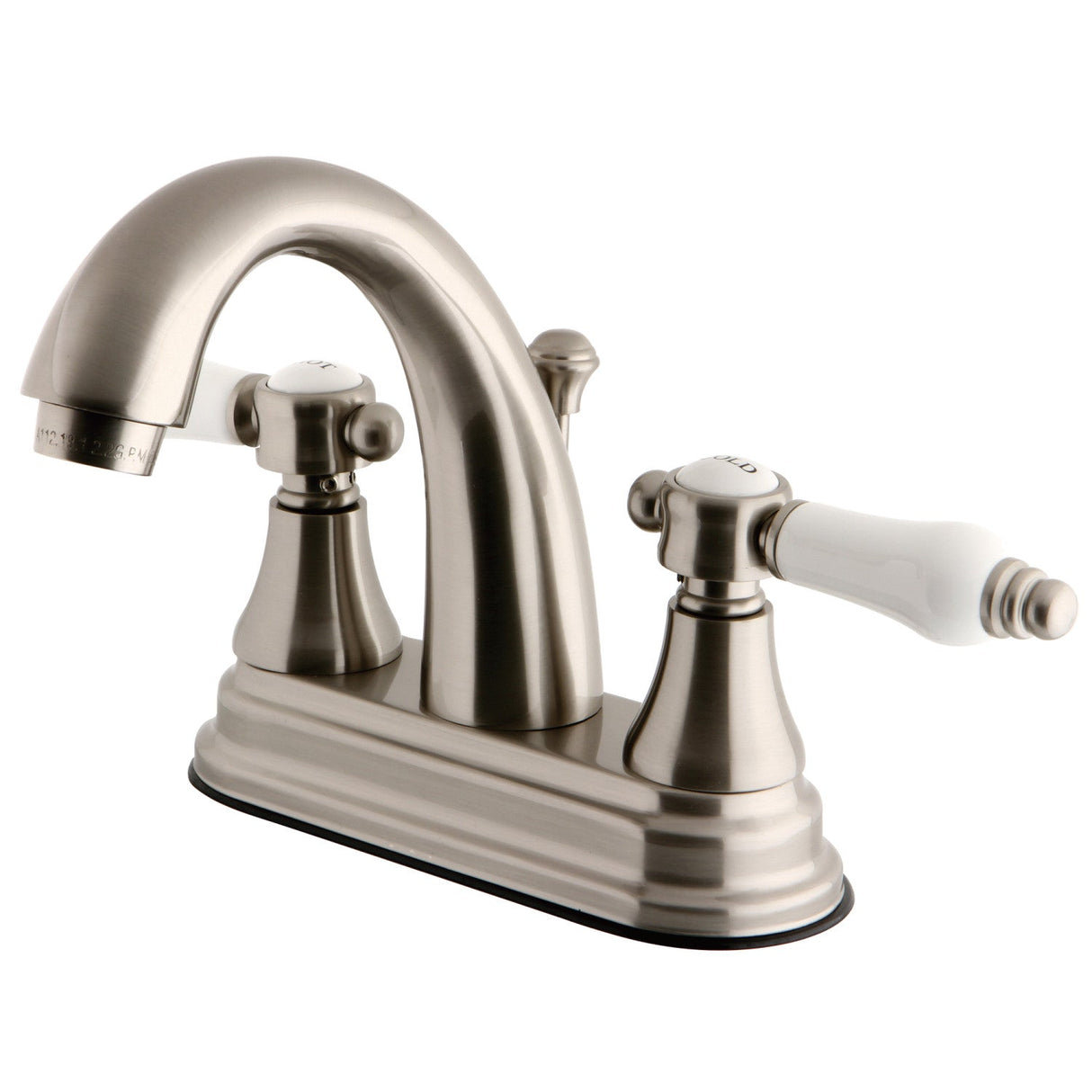 Bel-Air KS7618BPL Two-Handle 3-Hole Deck Mount 4" Centerset Bathroom Faucet with Brass Pop-Up, Brushed Nickel