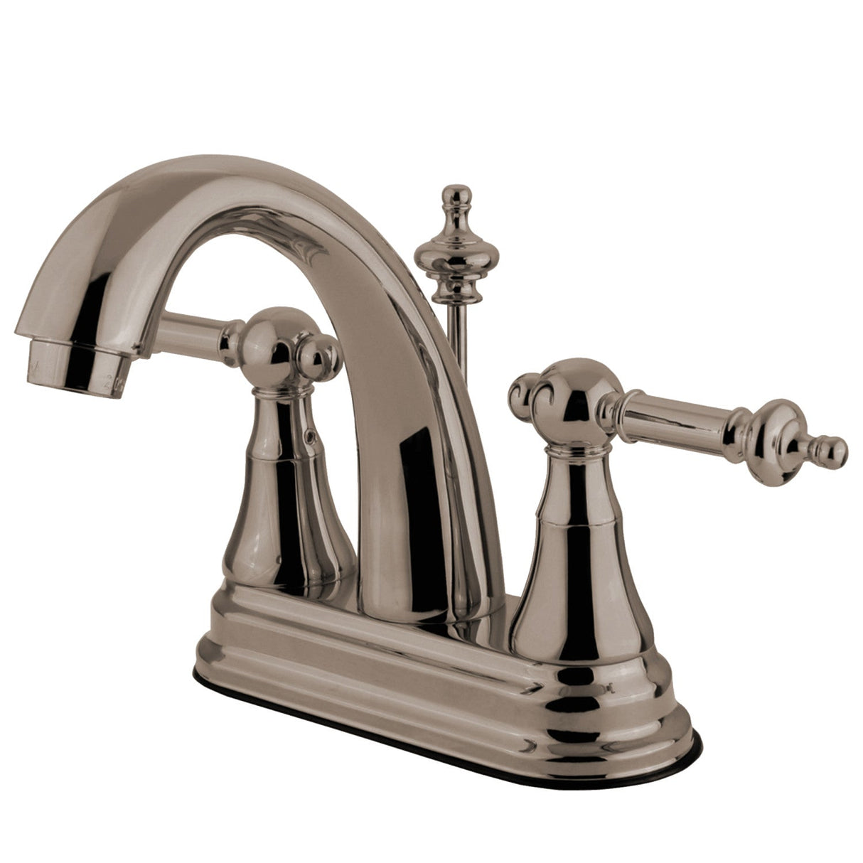 Templeton KS7618TL Two-Handle 3-Hole Deck Mount 4" Centerset Bathroom Faucet with Brass Pop-Up, Brushed Nickel