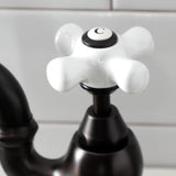 English Country KS7755PXBS Two-Handle 3-Hole Deck Mount Bridge Kitchen Faucet with Brass Sprayer, Oil Rubbed Bronze