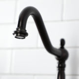 English Country KS7755PXBS Two-Handle 3-Hole Deck Mount Bridge Kitchen Faucet with Brass Sprayer, Oil Rubbed Bronze