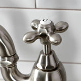 English Country KS7758AXBS Two-Handle 3-Hole Deck Mount Bridge Kitchen Faucet with Brass Sprayer, Brushed Nickel