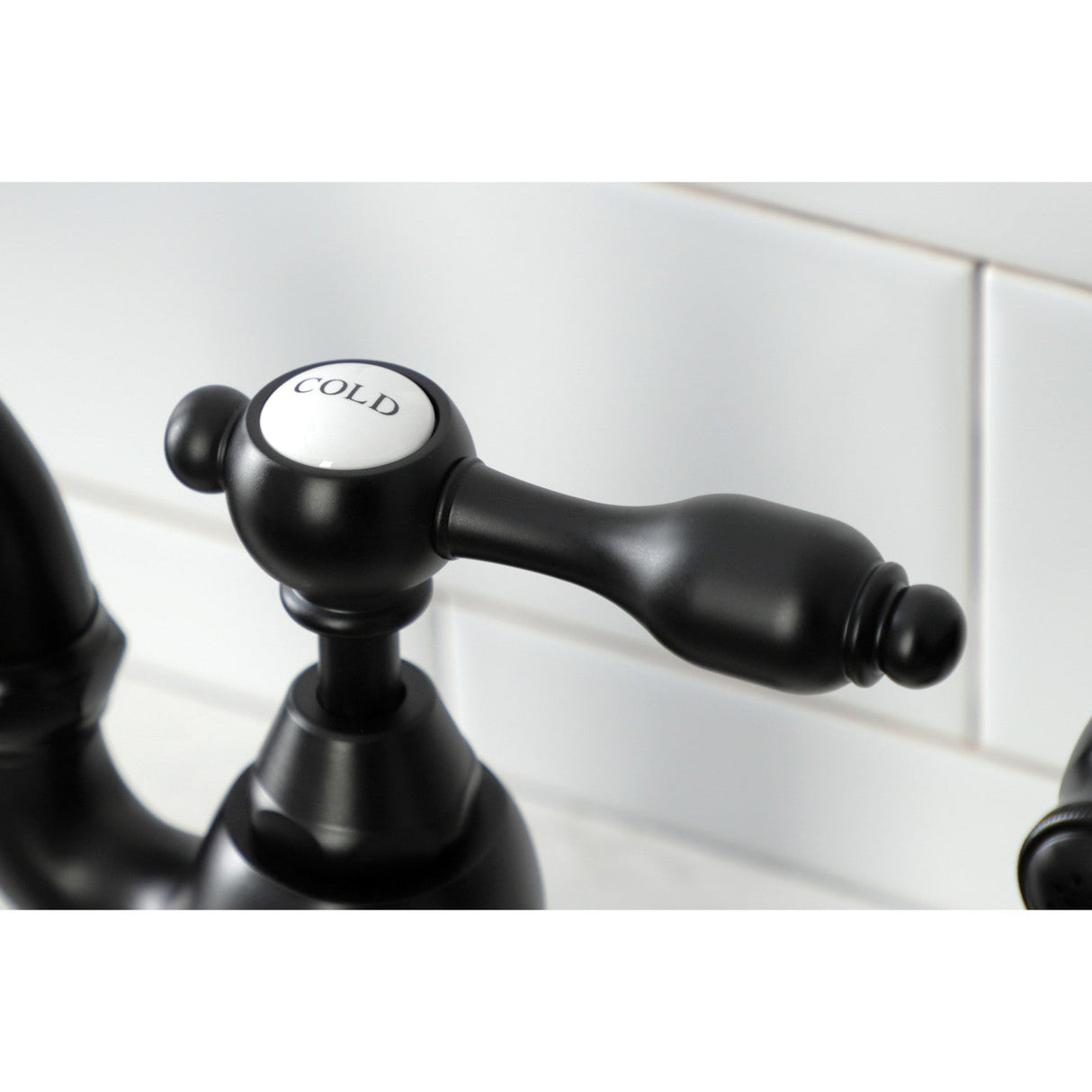 Tudor KS7790TALBS Deck Mount Bridge Kitchen Faucet, Matte Black