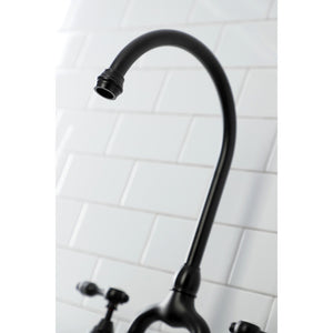 Tudor KS7790TALBS Deck Mount Bridge Kitchen Faucet, Matte Black