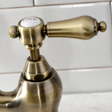Heirloom KS7793BALBS Two-Handle 3-Hole Deck Mount Bridge Kitchen Faucet with Brass Sprayer, Antique Brass