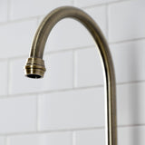 Bel-Air KS7793BPLBS Two-Handle 3-Hole Deck Mount Bridge Kitchen Faucet with Brass Sprayer, Antique Brass