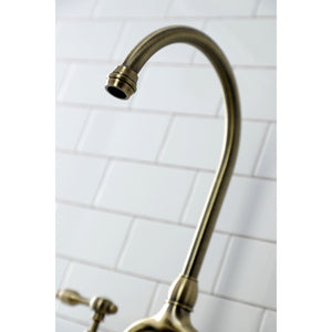 Tudor KS7793TALBS Deck Mount Bridge Kitchen Faucet, Antique Brass