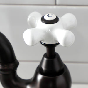 English Country KS7795PXBS Two-Handle 3-Hole Deck Mount Bridge Kitchen Faucet with Brass Sprayer, Oil Rubbed Bronze