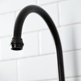 English Country KS7795PXBS Two-Handle 3-Hole Deck Mount Bridge Kitchen Faucet with Brass Sprayer, Oil Rubbed Bronze