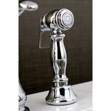 Templeton KS7801TPLBS Single-Handle 3-Hole Deck Mount Widespread Kitchen Faucet with Brass Sprayer, Polished Chrome