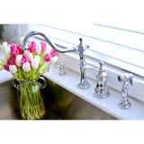 Templeton KS7801TPLBS Single-Handle 3-Hole Deck Mount Widespread Kitchen Faucet with Brass Sprayer, Polished Chrome
