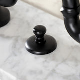 French Country KS7970TX Two-Handle 3-Hole Deck Mount Bridge Bathroom Faucet with Brass Pop-Up, Matte Black