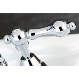 English Country KS7971AL Two-Handle 3-Hole Deck Mount Bridge Bathroom Faucet with Brass Pop-Up, Polished Chrome