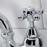 English Country KS7971AX Two-Handle 3-Hole Deck Mount Bridge Bathroom Faucet with Brass Pop-Up, Polished Chrome