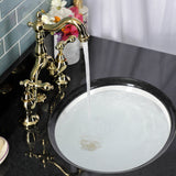English Country KS7972AL Two-Handle 3-Hole Deck Mount Bridge Bathroom Faucet with Brass Pop-Up, Polished Brass