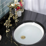 English Country KS7972AL Two-Handle 3-Hole Deck Mount Bridge Bathroom Faucet with Brass Pop-Up, Polished Brass